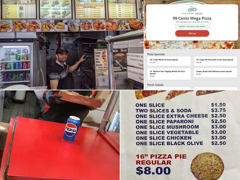 99¢ (Mega) Pizza Menu