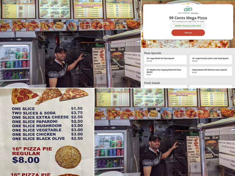 99¢ (Mega) Pizza Menu