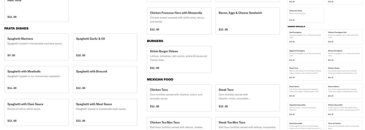 A & L Menu