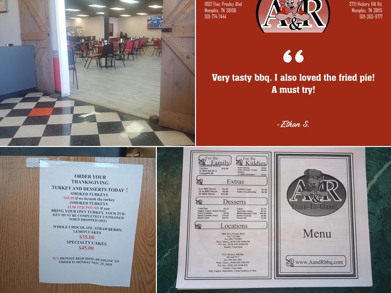 A&R BARBEQUE— Hickory Hill Menu