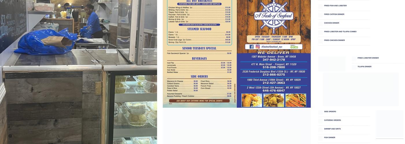 A Taste of Seafood Menu