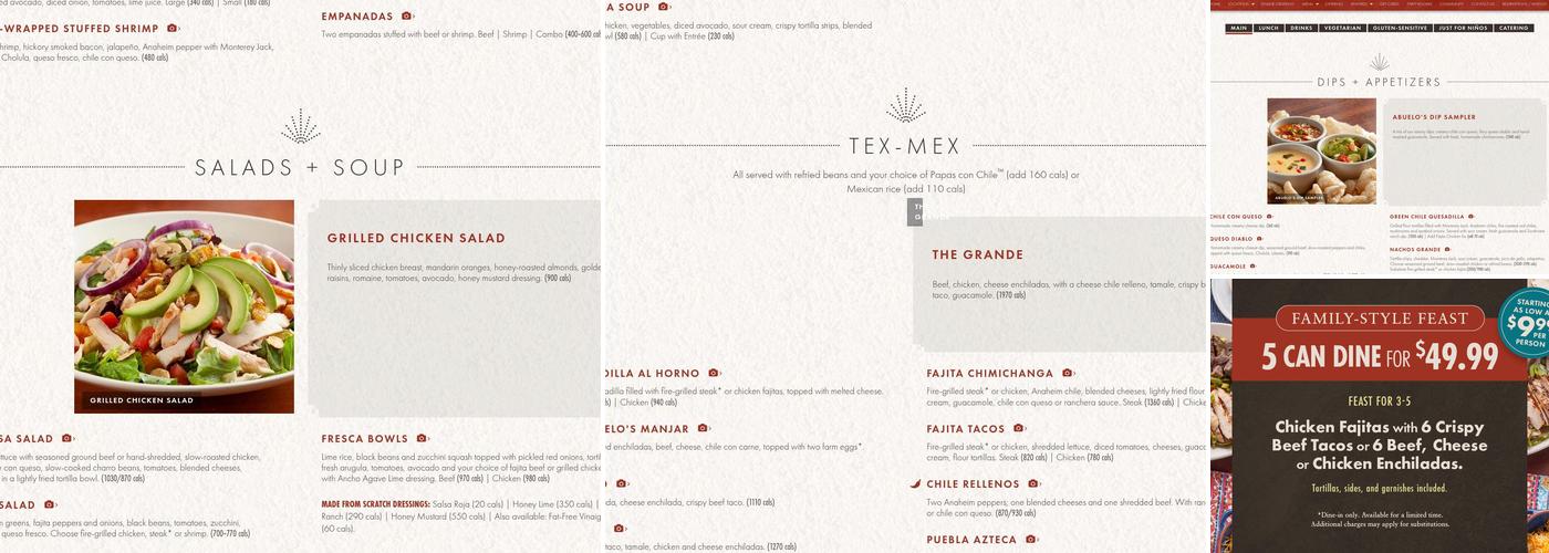 Abuelo's Mexican Restaurant Menu