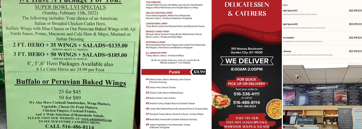 Adelphi Delicatessen Menu