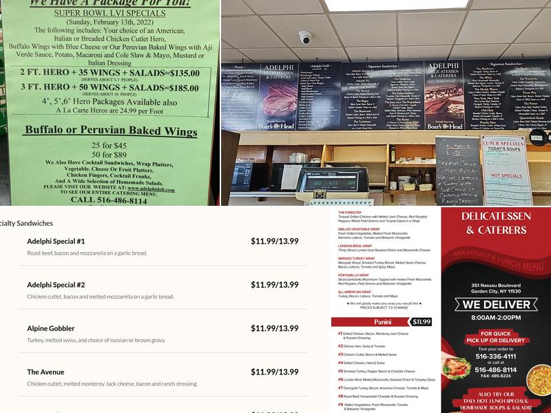 Adelphi Delicatessen Menu