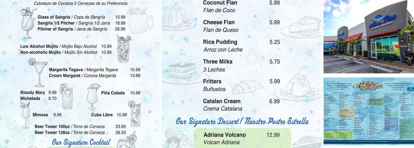 Adrian Fish Market & Restaurant Menu