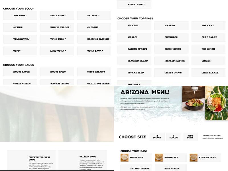 Ahipoki Bowl Menu