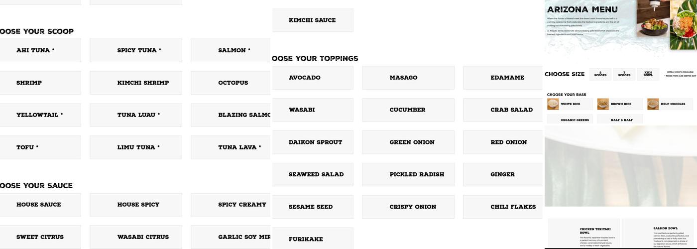 Ahipoki - Gilbert Menu