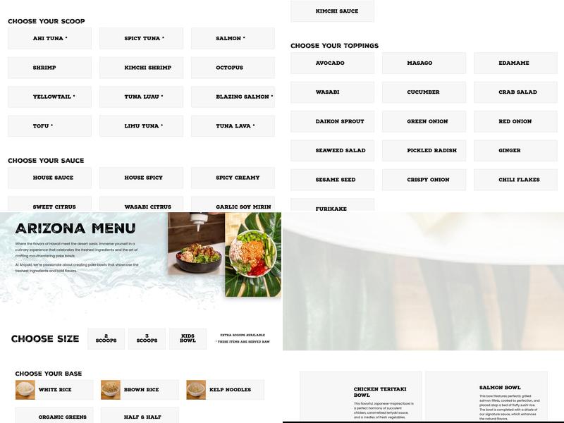 Ahipoki - Gilbert Menu