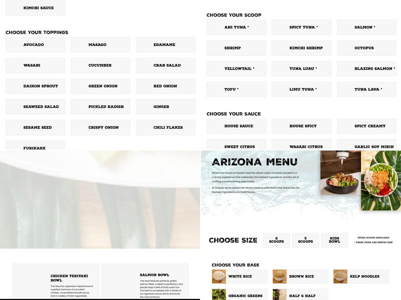 Ahipoki Bowl Menu