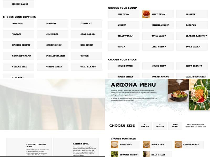 Ahipoki Menu