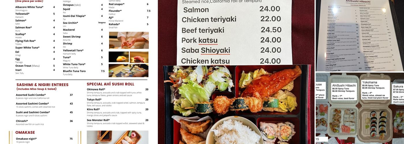 AhiSushi Steakhouse Menu