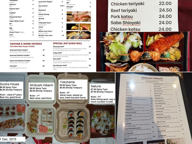AhiSushi Steakhouse Menu