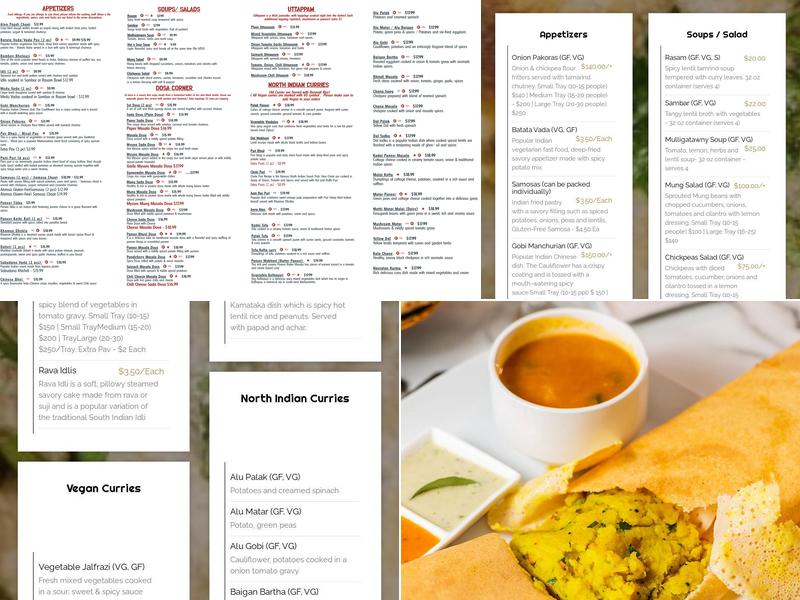 Ahimsa Menu
