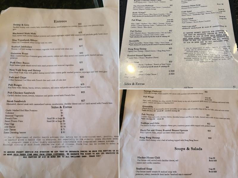 Ailsa Pub Menu