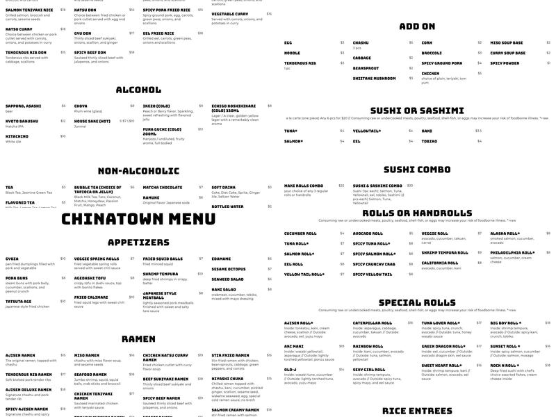 Ajisen Ramen ( Chinatown ) Menu