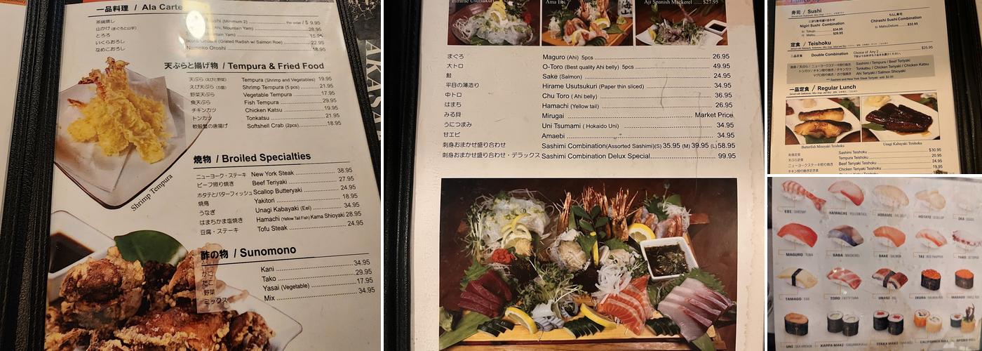Akasaka Menu