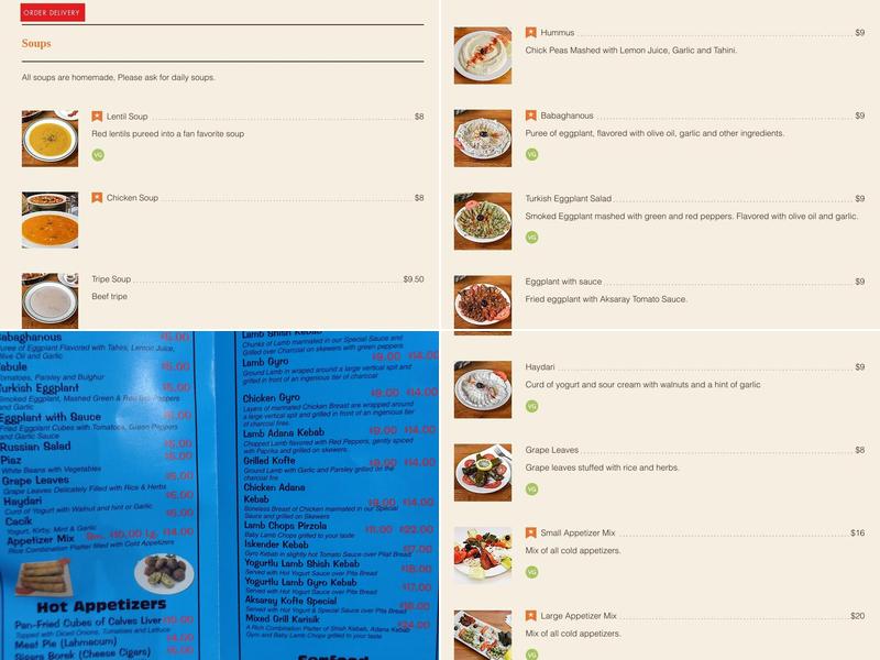 Aksaray Menu