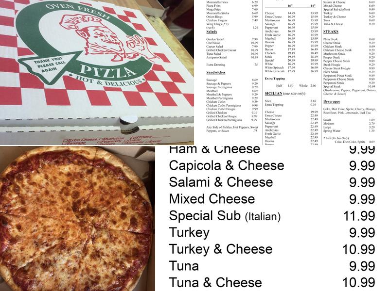 Aldo's Pizzarama Menu