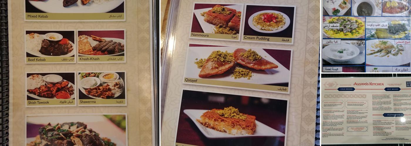 Aleppo's Kitchen Menu