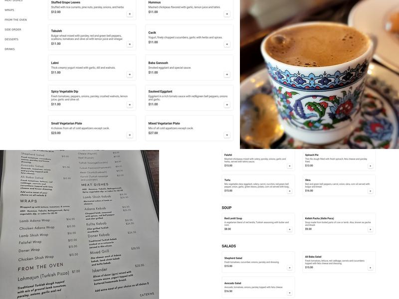 Ali Baba Restaurant Boston Menu