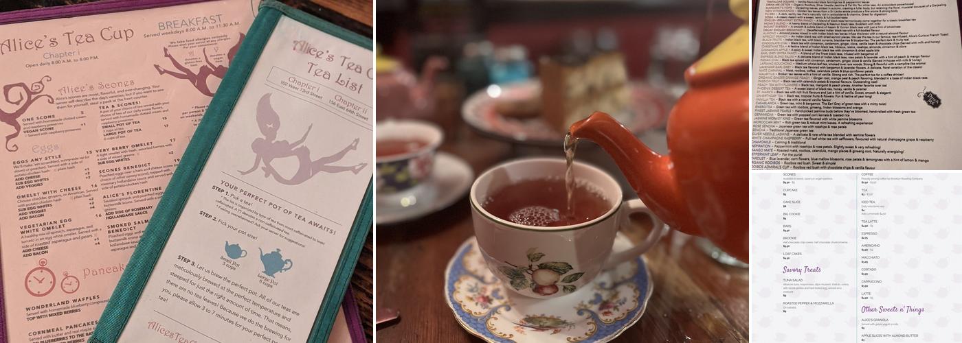 Alice's Tea Cup Menu