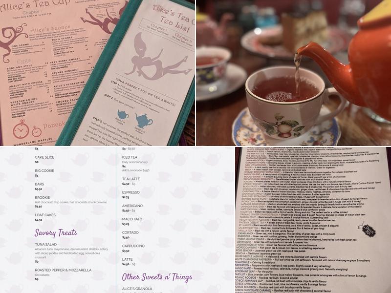 Alice's Tea Cup Menu