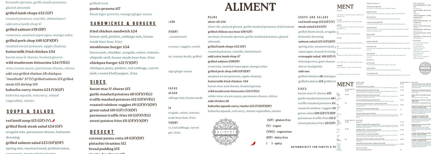 Aliment Menu