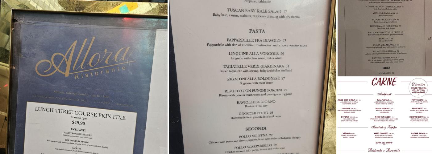 Allora Menu
