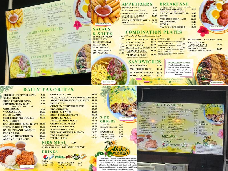 Aloha Kitchen UNLV Menu