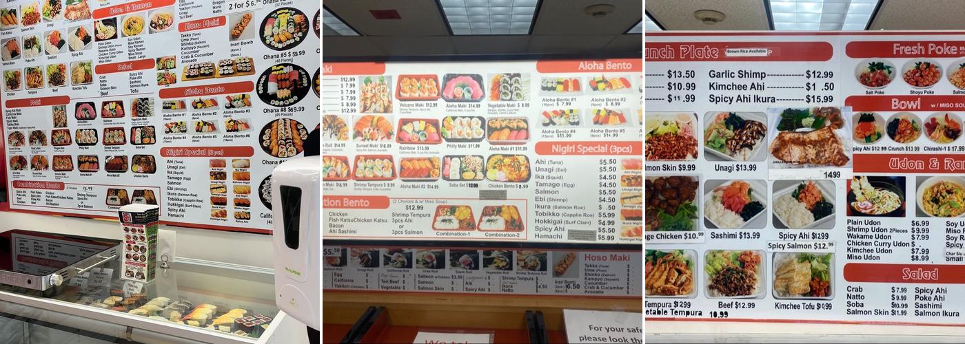 Aloha Sushi Menu
