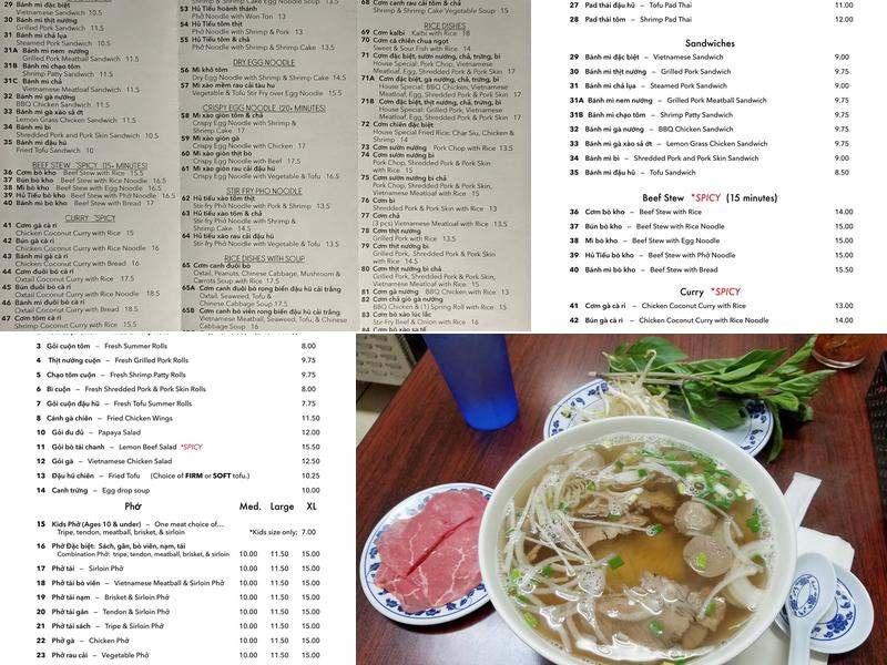 Aloha Vietnamese Foods Menu