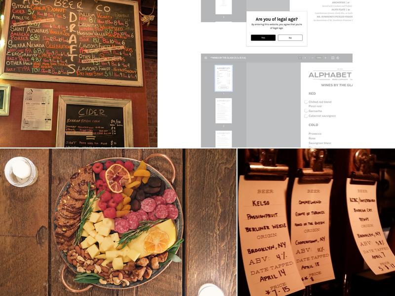 Alphabet City Beer Co. Menu