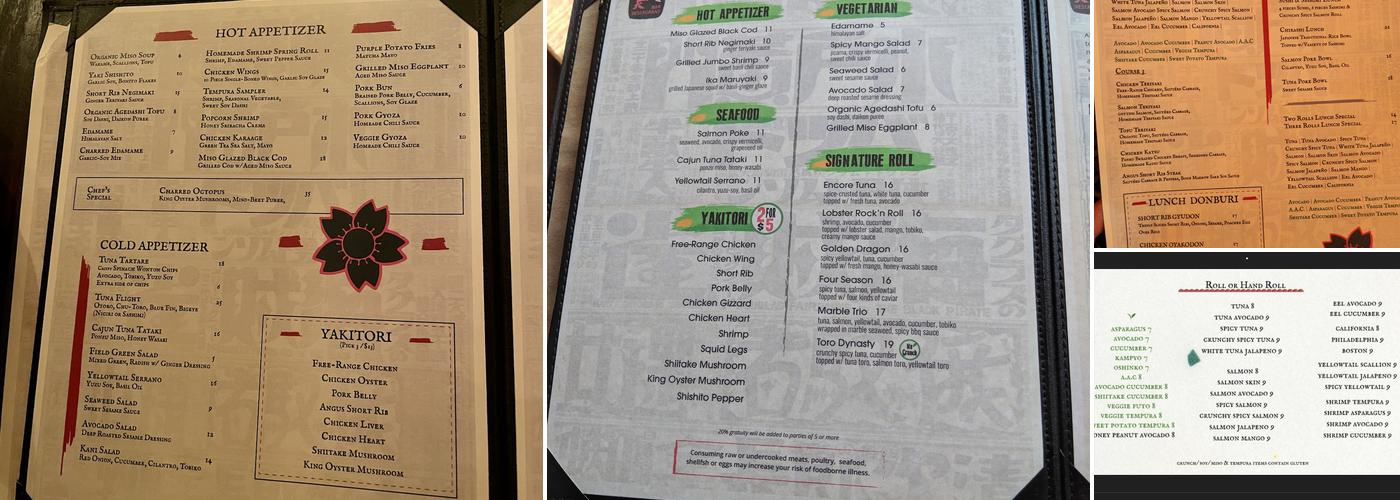 Amami Menu
