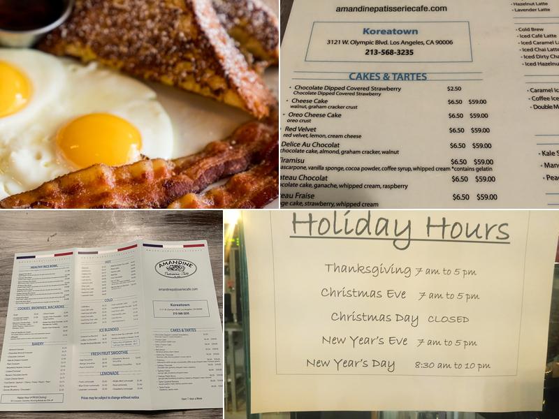 Amandine Patisserie Cafe K-Town Menu