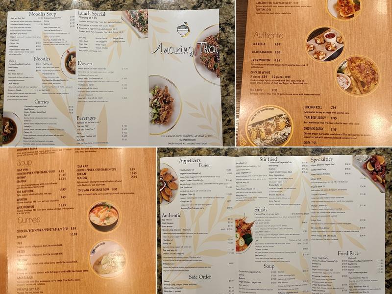 Amazing Thai Menu