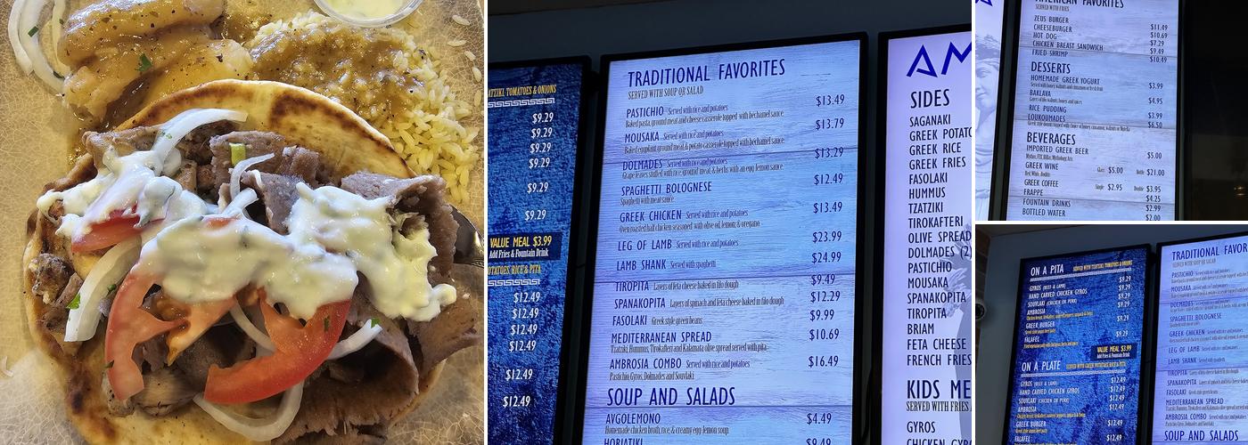 Ambrosia Greek Eatery Menu