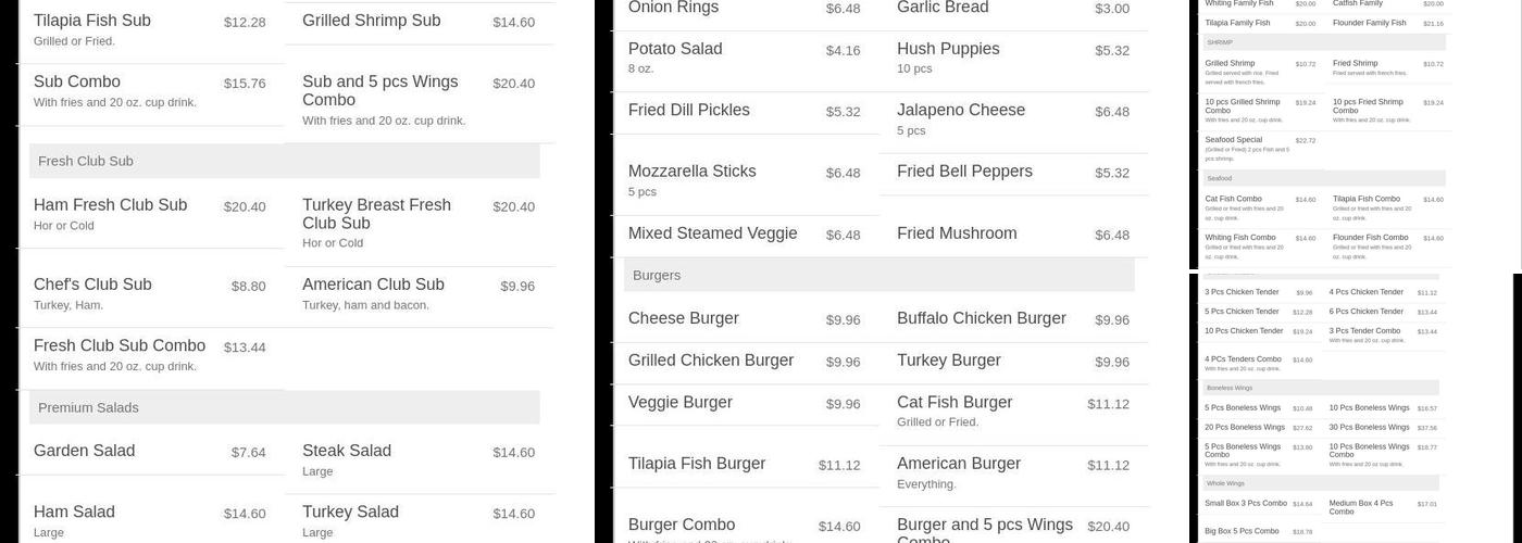 America's Best Wings Menu