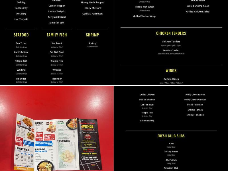 America's Best Wings Menu