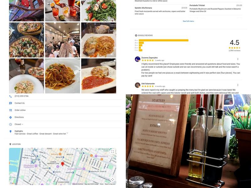Amici Menu