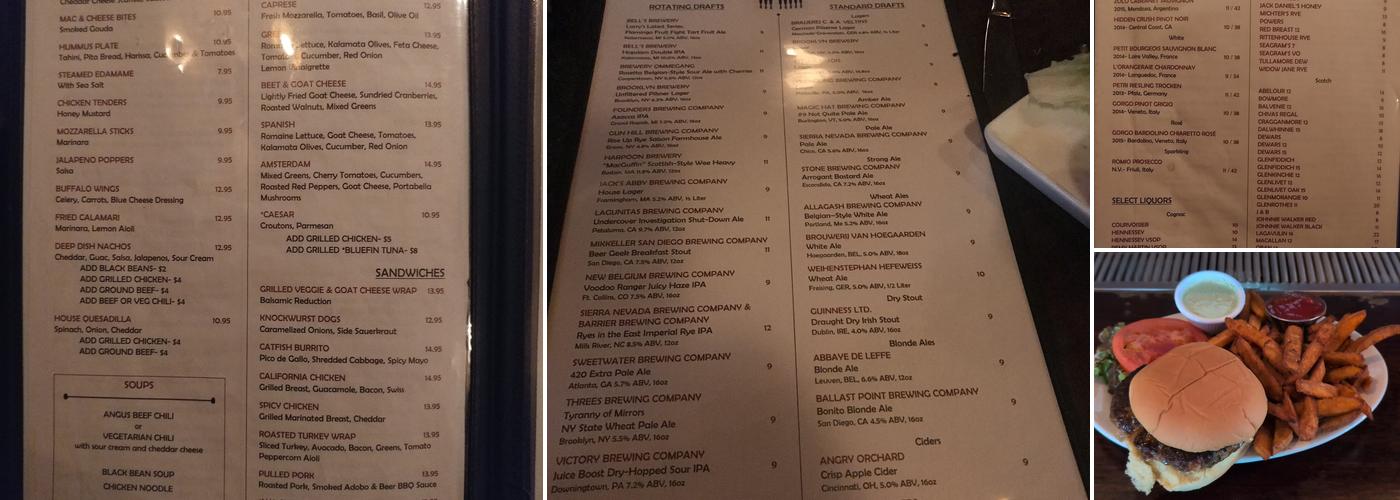 Amsterdam Ale House Menu