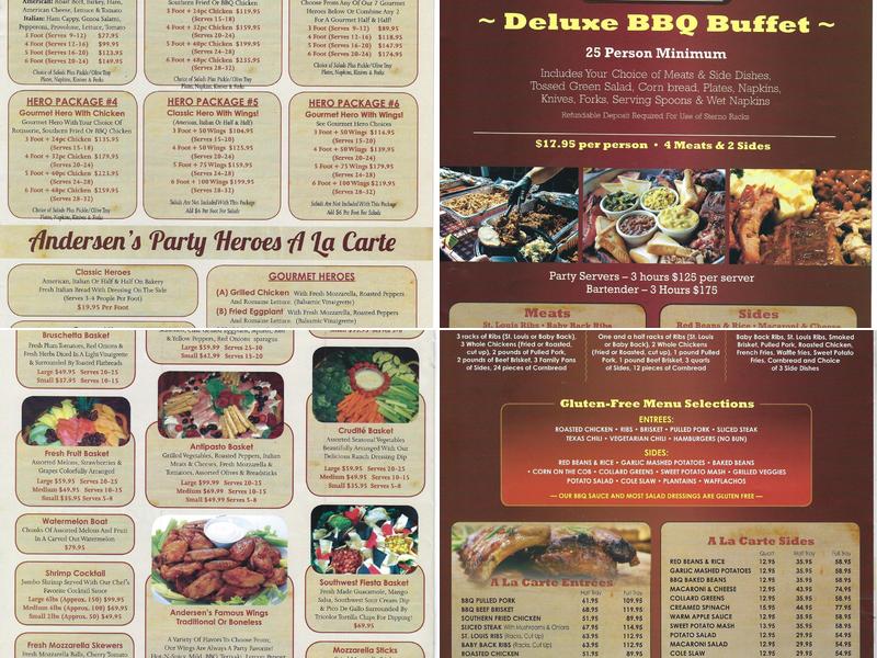 Andersen's Deli & Catering Menu