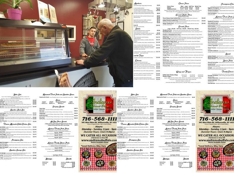 Andiamo Takeout Bistro Menu