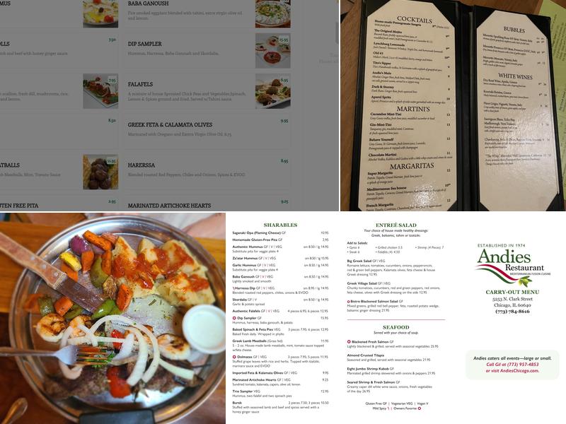 Andie's Restaurant Menu