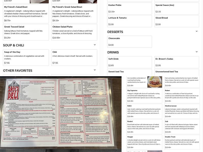 Andy's Deli Menu