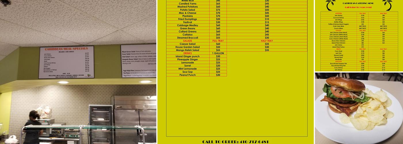 Anegada Delights Caribbean Cuisine Menu