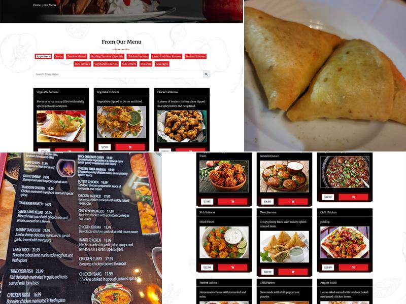 Angara India Spice Grill Menu