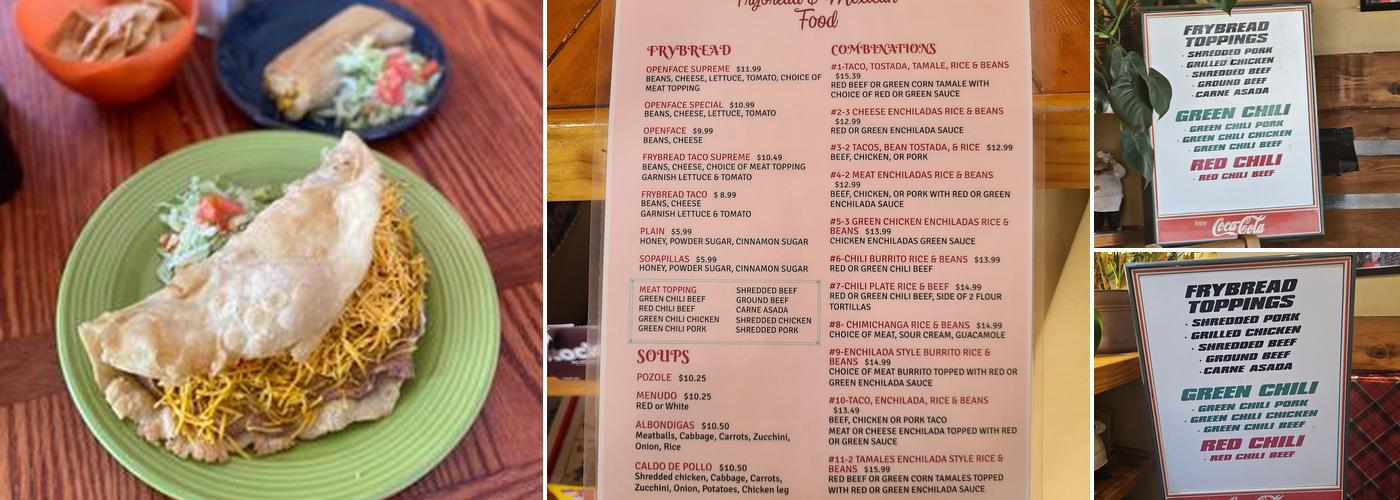 Angelina's Fry Bread Menu