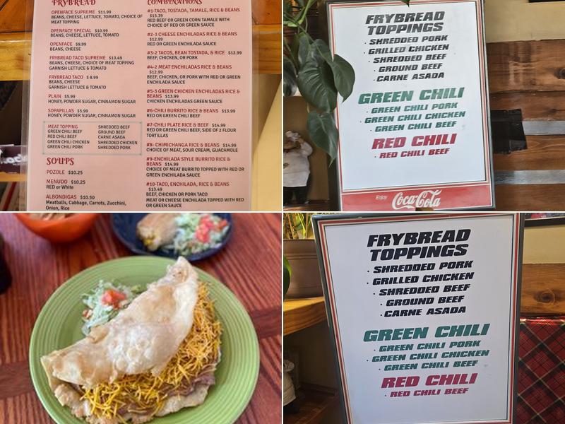 Angelina's Fry Bread Menu