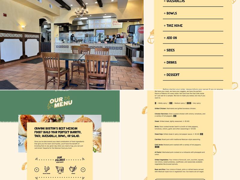 Anna's Taqueria Menu