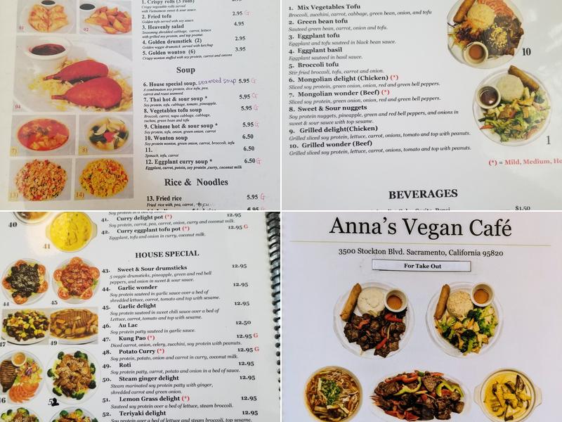 Anna's Vegan Cafe Menu